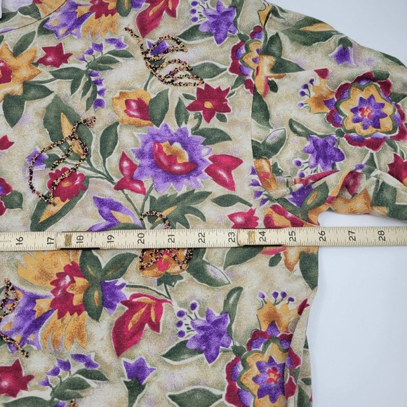 Vintage No Boundaries Plus Women's 3XL 80's Floral Short Sleeve Pullover Top‎ - Picture 8 of 11